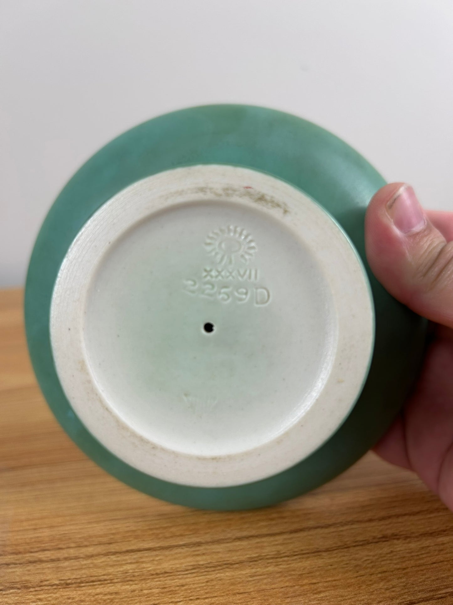 Rookwood Art Pottery 1937 Matte Green Tazza / Compote Pedestal Bowl #2269 D
