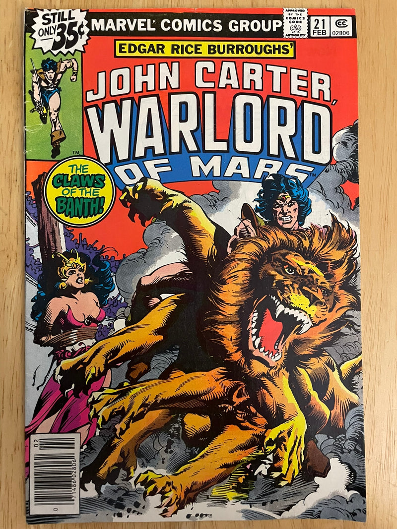 JOHN CARTER WARLORD of MARS #21 VF/NM, 1977 1979, Edgar Rice Burroughs