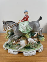 Carl Schneider Germany Mid Century Porcelain Figurine Woman Rider Horse