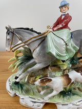 Carl Schneider Germany Mid Century Porcelain Figurine Woman Rider Horse