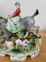 Carl Schneider Germany Mid Century Porcelain Figurine Woman Rider Horse