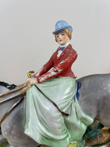 Carl Schneider Germany Mid Century Porcelain Figurine Woman Rider Horse