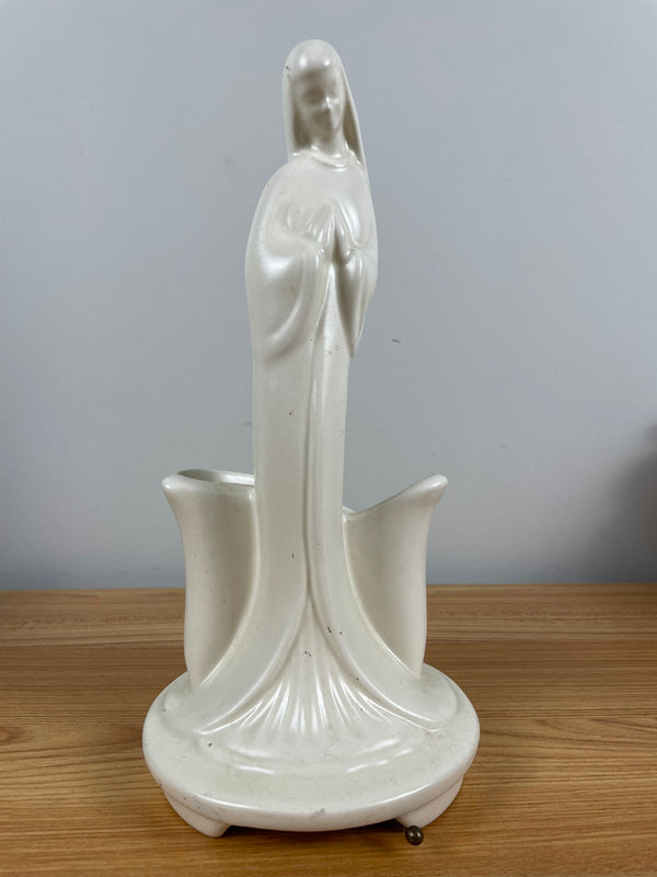 Haeger Pottery Figural Planter MUSICAL MADONNA Music Box AVE MARIE Statue Vase