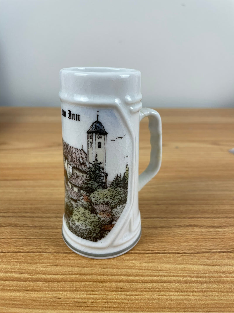 Vintage Rott Am Inn Scenic German Stein / Mug By Altenkunstadt 4" Tall