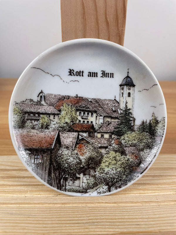 Vintage Rott Am Inn Scenic German Small Dish / Plate By Altenkunstadt 3.5" Wide