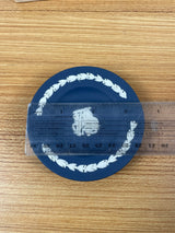 Vintage Small Wedgewood Blue Jasperware Small Round Ashtray Trinket Dish