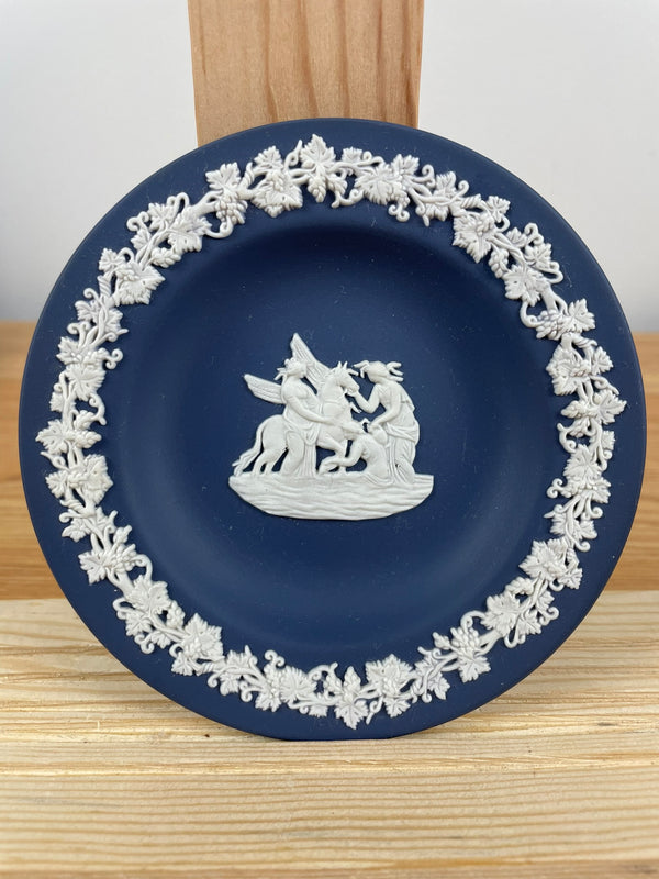 Vintage Wedgwood Blue Jasperware Trinket Dish