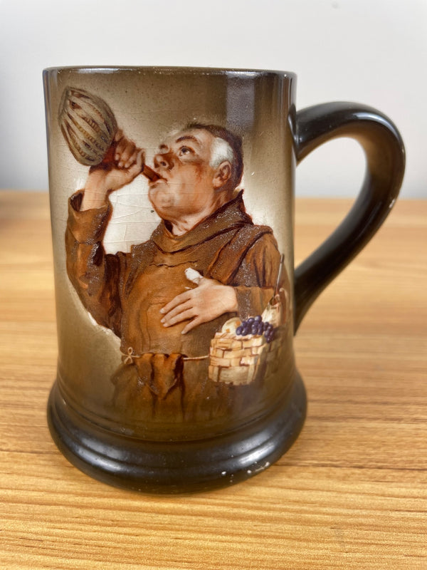 Vintage Columbia Trenton Art Pottery Monk Mug 4.5" Tall Drinking Wine