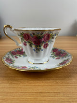 Royal Kendall Fine Bone China Tea Cup And Saucer Detailed Red Rose