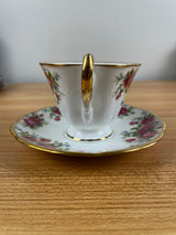 Royal Kendall Fine Bone China Tea Cup And Saucer Detailed Red Rose