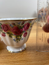 Royal Kendall Fine Bone China Tea Cup And Saucer Detailed Red Rose