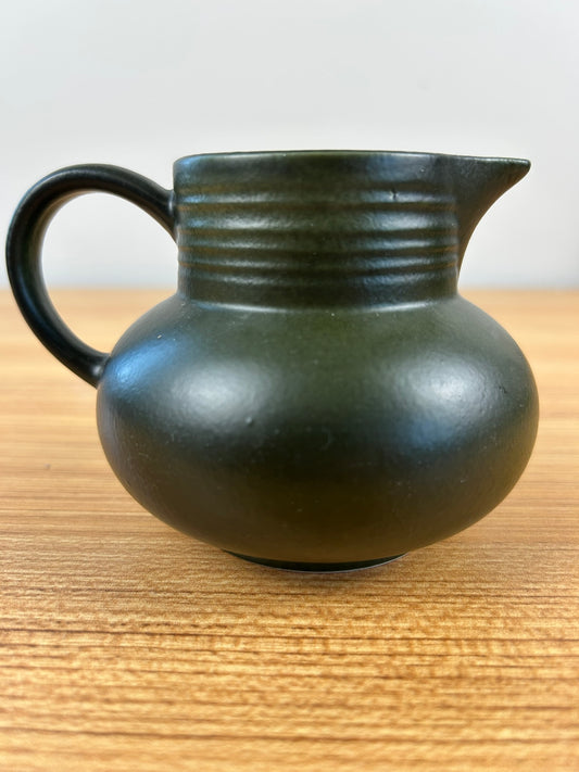 MYOTT GREEN CREAM PITCHER VINTAGE STONEWARE POTTERY ENGLAND MCM