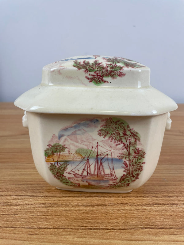 VINTAGE ROYAL STAFFORDSHIRE SAFE HARBOUR DECORATIVE LIDDED TEA CADDY