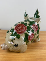 WEMYSS WARE Style Large Vintage Pig Cabbage Rose Art Pottery Great Condition