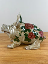 WEMYSS WARE Style Large Vintage Pig Cabbage Rose Art Pottery Great Condition