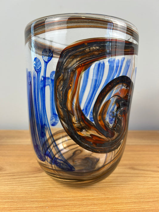 HERB BABCOCK 1976 HAND BLOWN Decorative Vase MCM Mid Century Glass Vase