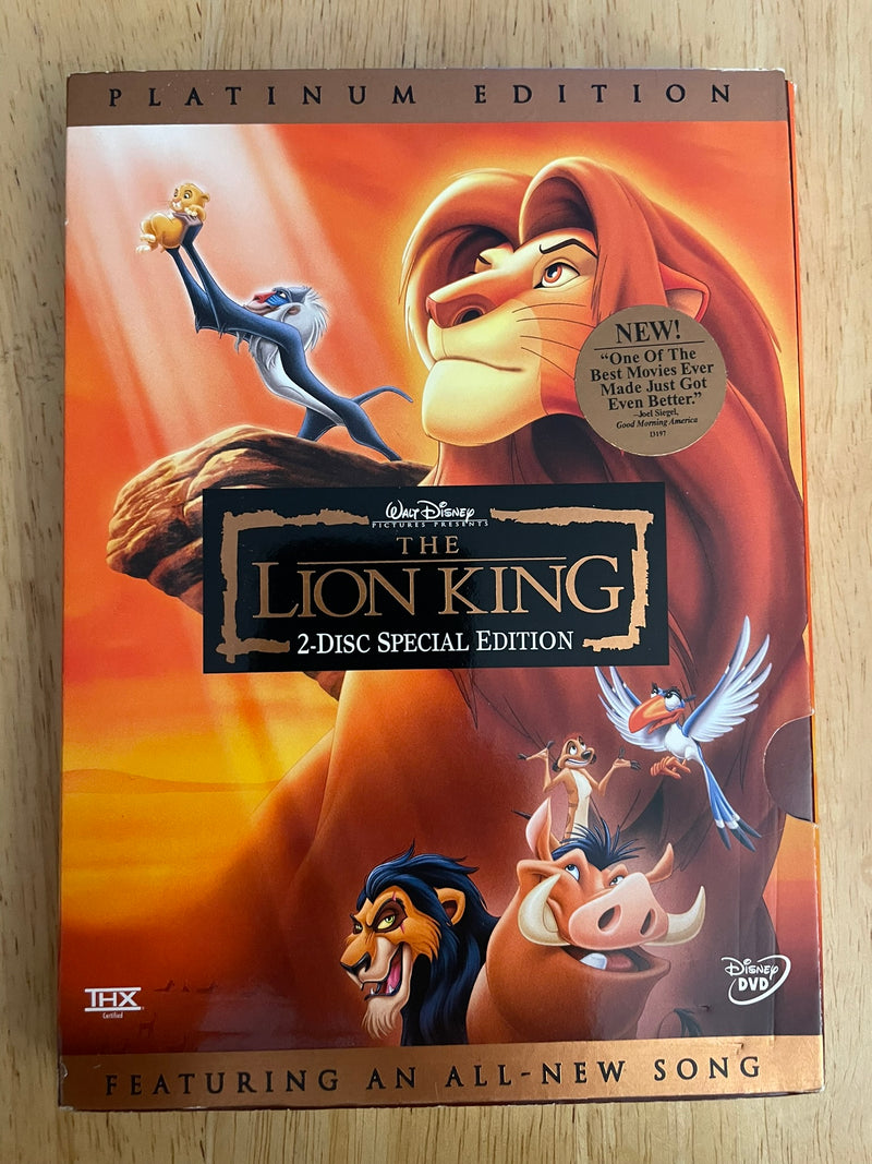 The Lion King 2 Disc Special Platinum Edition DVD Set 2003 Brand New w/Slip Case