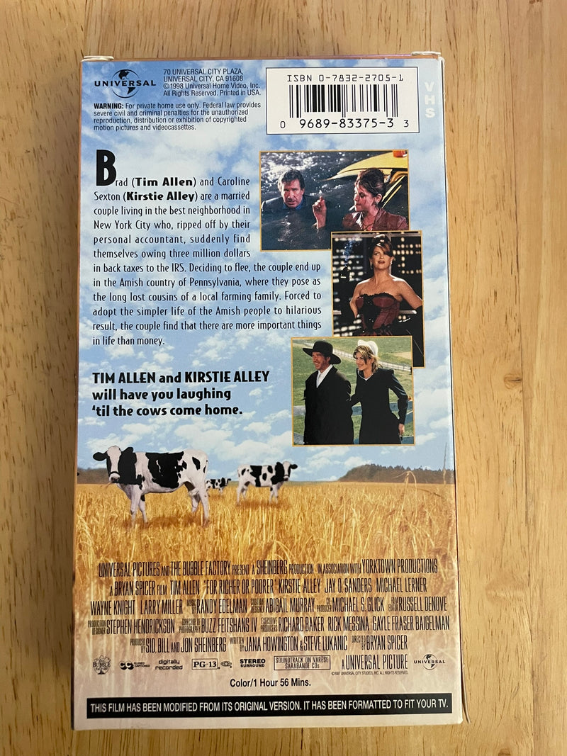 For Richer or Poorer, VHS, Movie, Pre Owned, Universal, 1998, Tim Allen