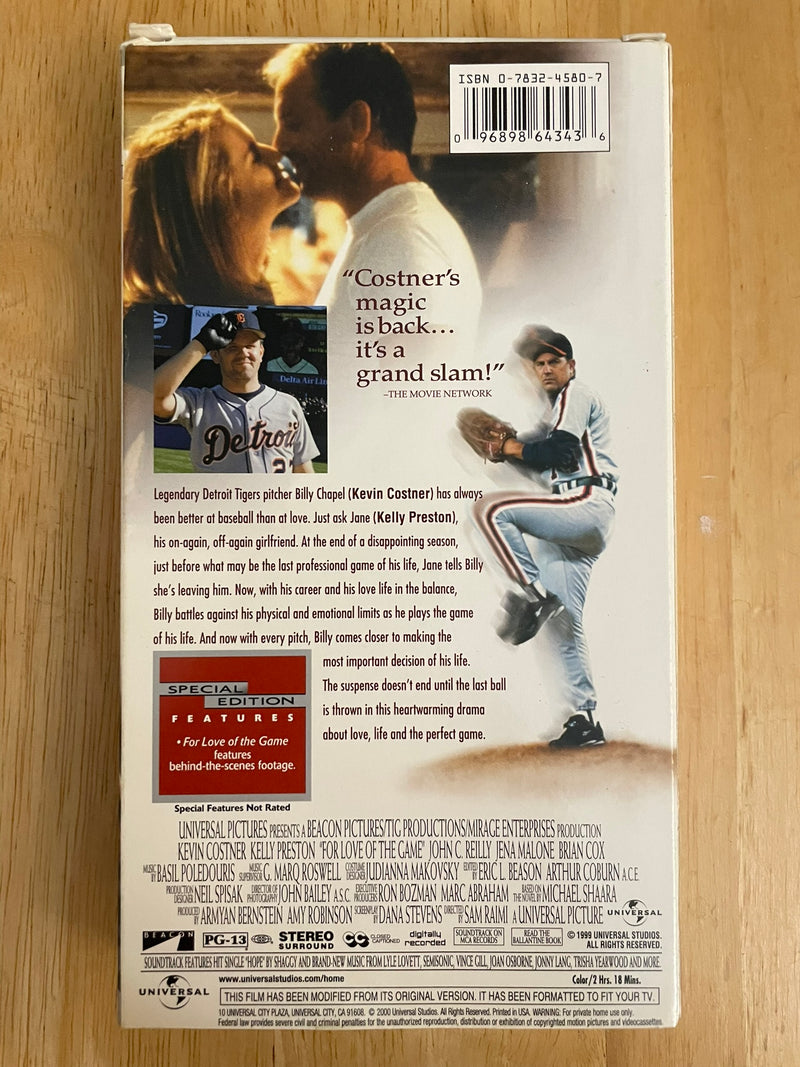 For Love of the Game VHS 2000 (Special Edition)