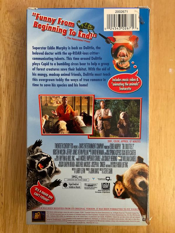 Dr. Dolittle 2 2001 VHS