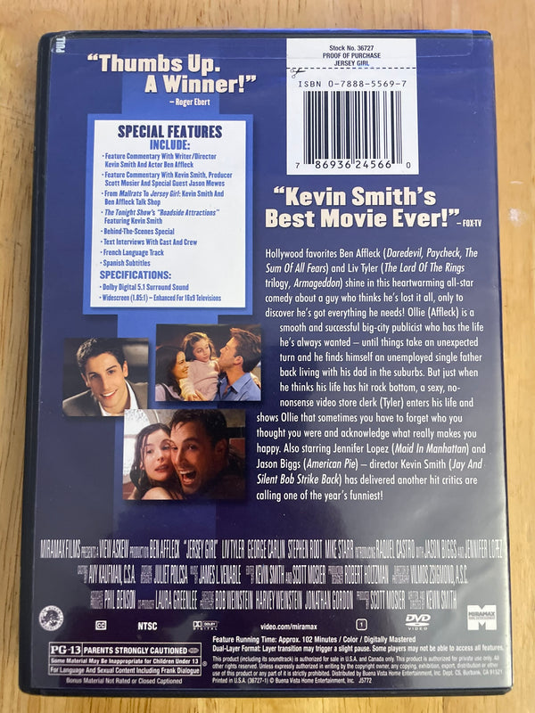 Jersey Girl (DVD, 2004, Widescreen)