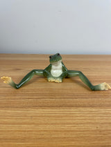 Franz Porcelain Amphibia Frog Sitting Legs Both Out Hand Painted FZ00078 EUC