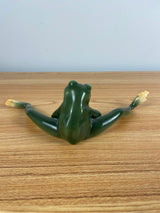 Franz Porcelain Amphibia Frog Sitting Legs Both Out Hand Painted FZ00078 EUC