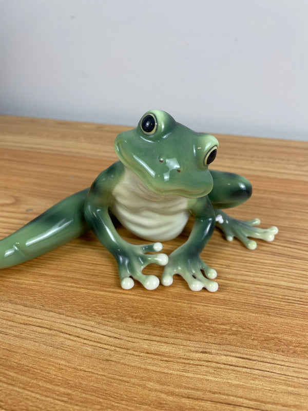 Franz Porcelain Long Legged Frog Figurine RETIRED GOLDEN POND HARMONY