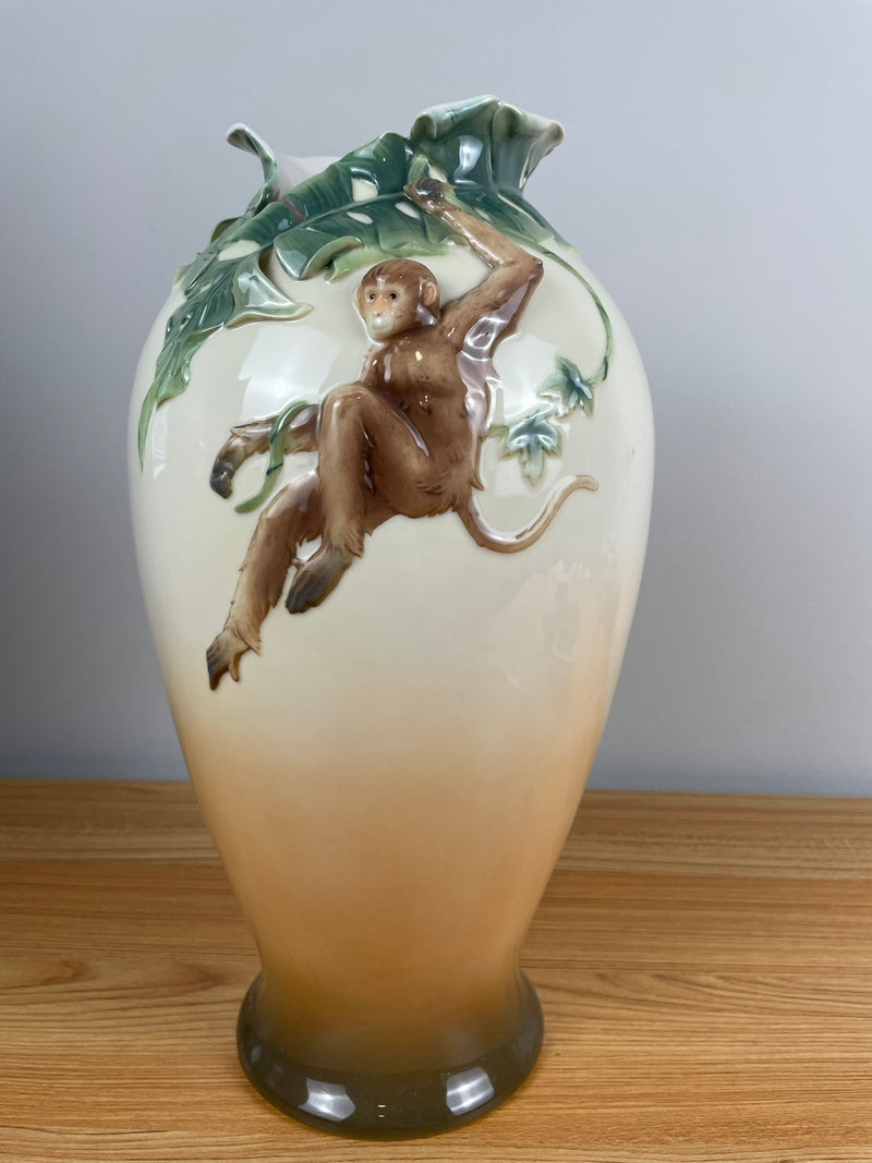 FRANZ COLLECTION JUNGLE BEAUTIES-SAFARI MONKEY LARGE VASE FZ00104