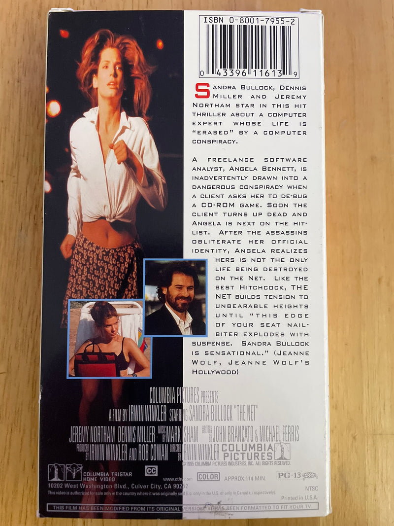 The Net 1995 VHS Sandra Bullock