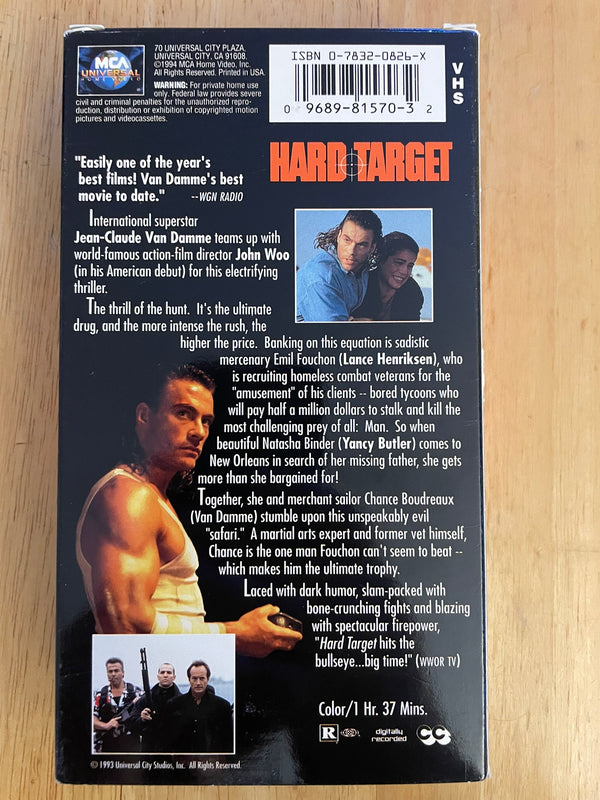 Hard Target (VHS, 1999). Van Damme