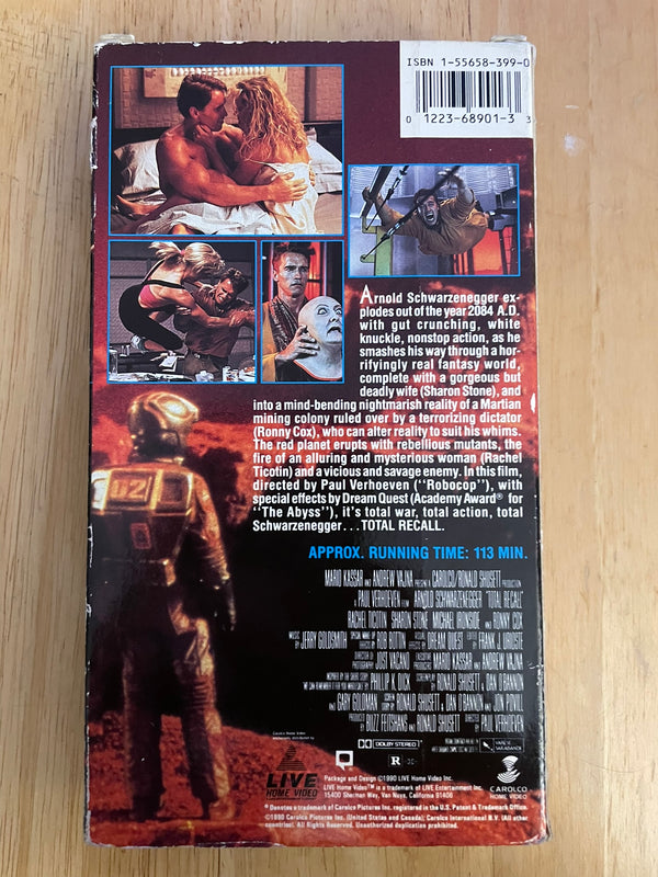 Total Recall VHS 1990 Arnold Schwarzenegger