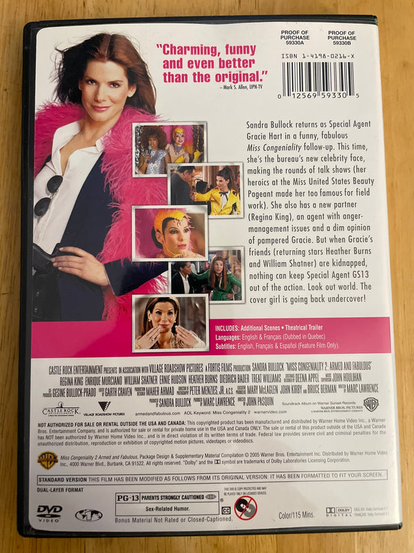 Miss Congeniality 2 - Armed and Fabulous (Full Screen Edition) - DVD