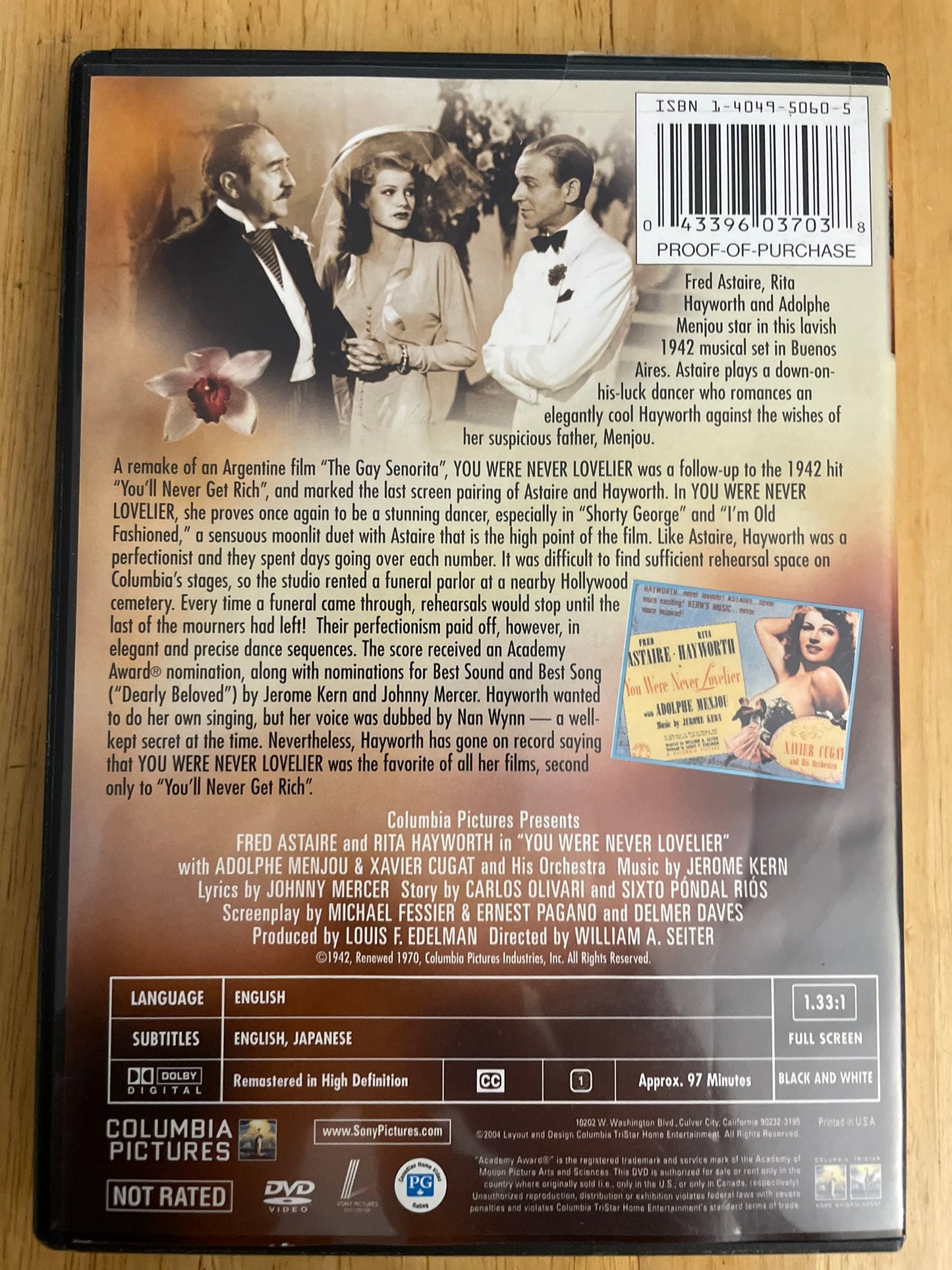 YOU WERE NEVER LOVELIER (DVD 1942)