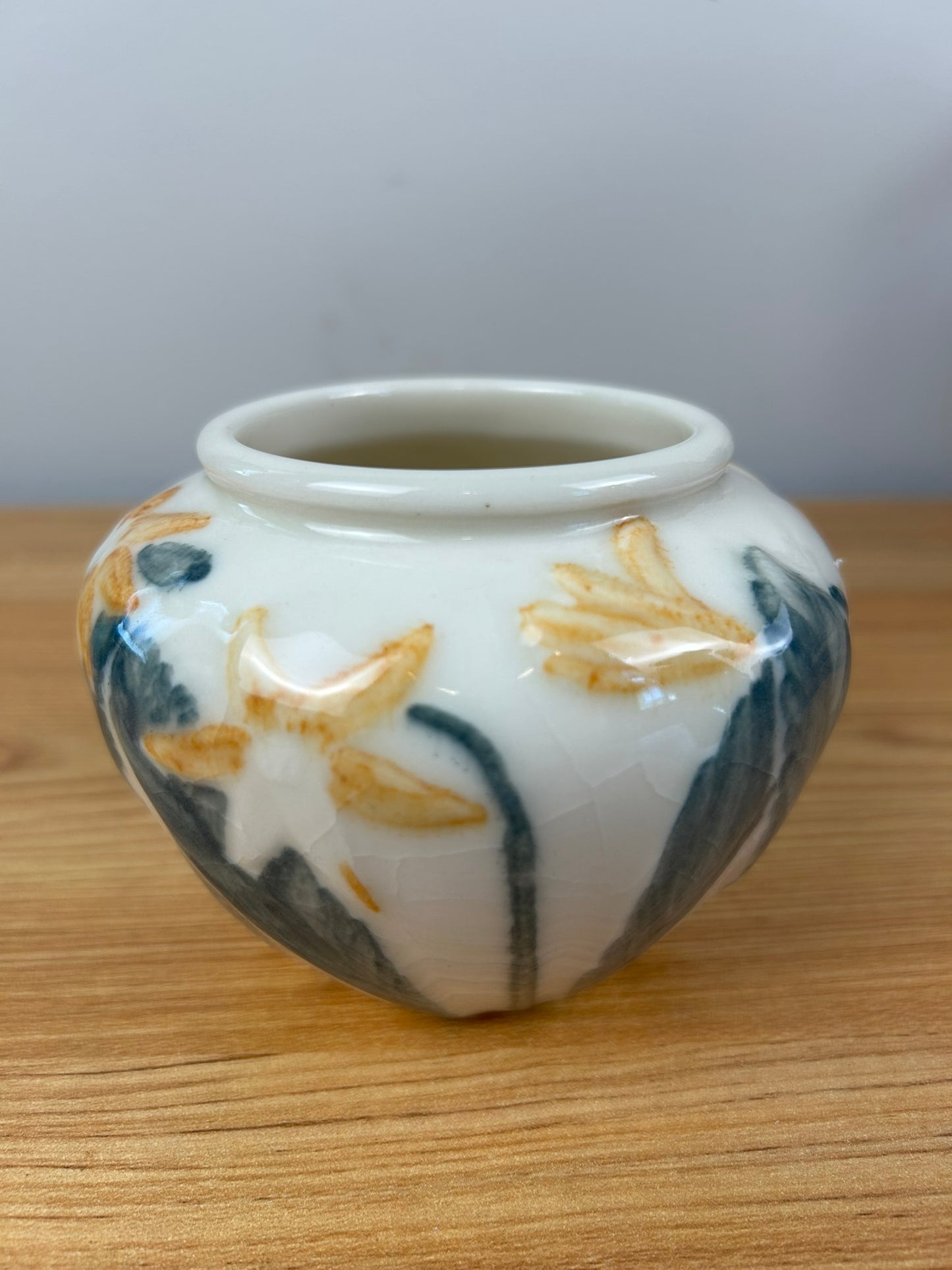 Rookwood Art Pottery Artist Signed 3.5" Floral White Vase XLVI 6431