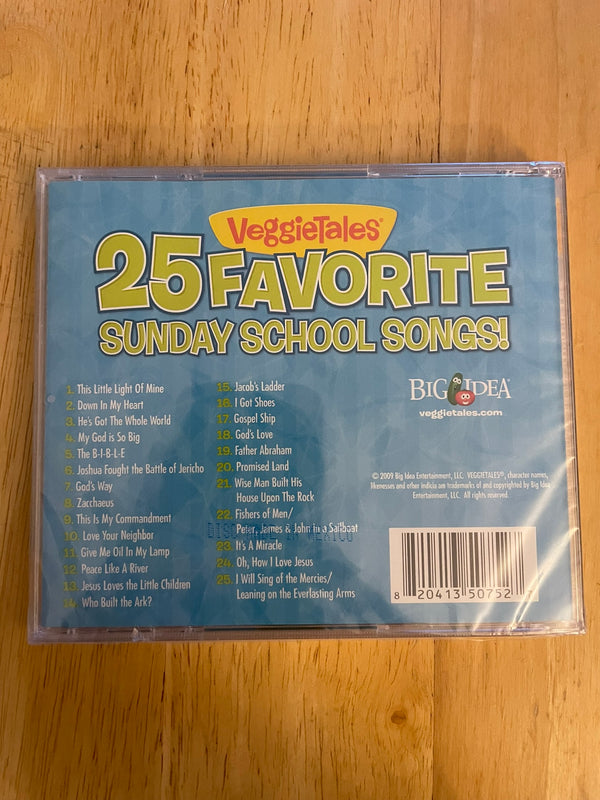 Veggie Tales 25 Favorite Sunday School Songs Music CD Christian Kids Brand New