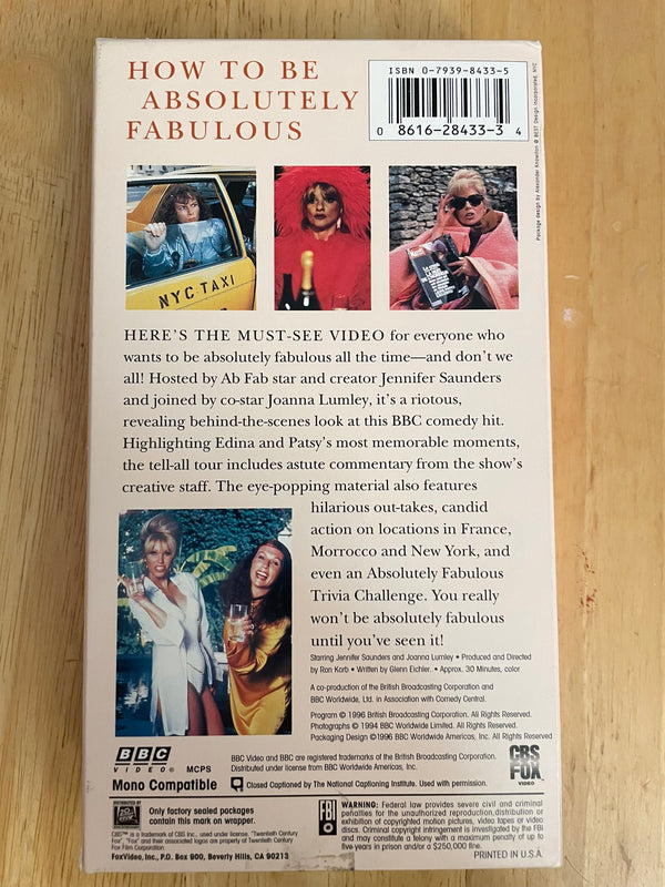 How To Be Absolutely Fabulous (VHS, 1996) Jennifer Saunders, Joanna Lumley