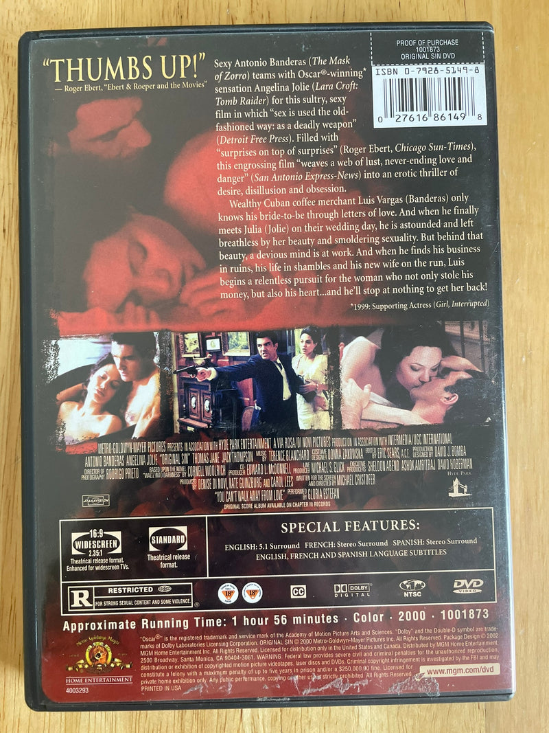 Original Sin (DVD, 2000)