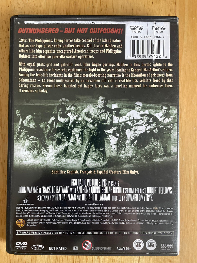 The John Wayne Collection: Back to Bataan (1945) Film DVD