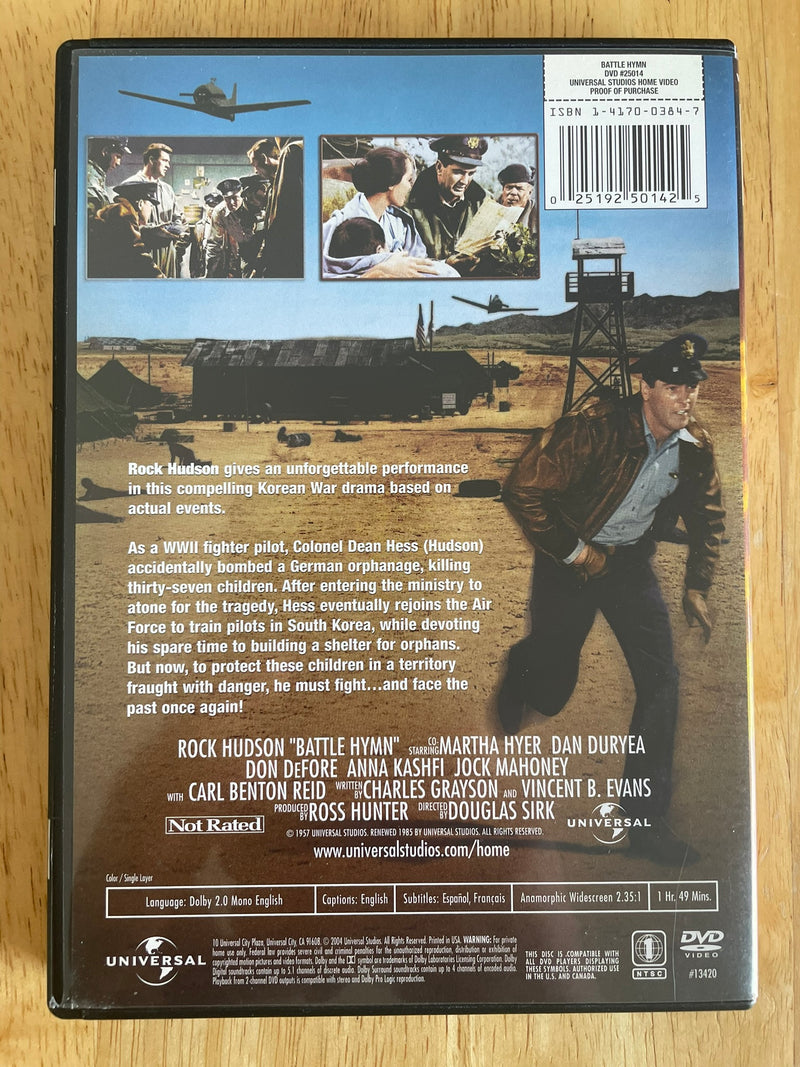 "BATTLE HYMN" DVD Widescreen Edition Rock Hudson Korean War