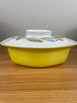 Vintage MCM Poole Pottery England Bay Leaf Casserole Dish With Lid