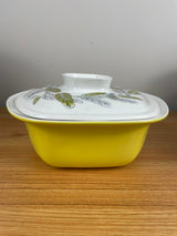 Vintage MCM Poole Pottery England Bay Leaf Casserole Dish With Lid