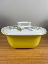 Vintage MCM Poole Pottery England Bay Leaf Casserole Dish With Lid