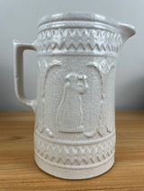 Antique 1920's Stoneware Pottery Pitcher Jug, Robinson Ransbottom "Lady with Lyre"