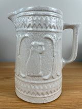 Antique 1920's Stoneware Pottery Pitcher Jug, Robinson Ransbottom "Lady with Lyre"