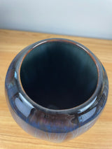 Bill Campbell Vase Studio Art Pottery Twist Vase Drip Glaze Signed