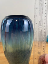 Bill Campbell Vase Studio Art Pottery Twist Vase Drip Glaze Signed