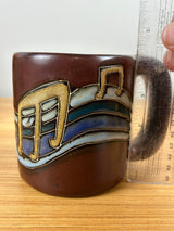 Design by Mara MUSICAL NOTES Mexico Studio Art Pottery Coffee Mug Sheet Music