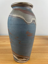 Antique Large Niloak Art Pottery Mission Blue Swirl Art Pottery Vase 10.5" Tall