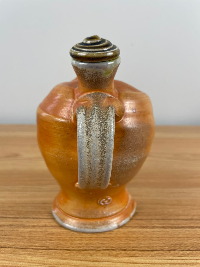 Cheri Glaser Art Pottery Orange Rush Unique Hand Thrown Teapot With Air Release